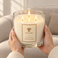 Décoration d'intérieur, logo personnalisé, parfum d'intérieur, marque privée, bougie parfumée artisanale en cire de soja de luxe avec verre transparent