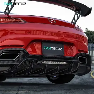 Paktechz Carbon Fiber Bodykit Rear Bumper Lip Diffuser For Mercedes Benz AMG GT GTS C190 Ver1