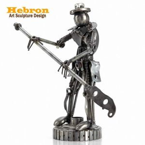 Escultura Artística <span class=keywords><strong>de</strong></span> Metal Reciclado con Diseño Musical, Decoración Interior para el Hogar, Adornos <span class=keywords><strong>de</strong></span> Flores <span class=keywords><strong>de</strong></span> Seda para Escritorio, Rosas <span class=keywords><strong>de</strong></span> Plástico, Plantas Bonsái - Product Image 1
