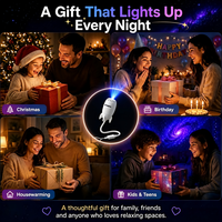Projecteur d'étoiles galactiques à 3 films interchangeables, veilleuse LED à changement de couleur alimentée par USB, lampe de projection murale et de plafond en ABS pour