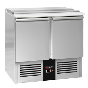 GGM Gastro Saladette PREMIUM - 903mm - 2 doors - with inlet for 2x GN 1/1 & 3x GN 1/6 & stainless steel lid - Product Image 3
