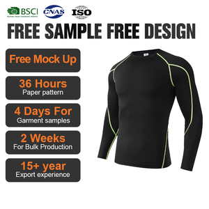 Oem חולצה שרוול ארוך מותאם אישית לוגו ספורט חדר כושר t חולצה גברים 4 דרך למתוח יבש מהיר רשת שחור פועל שרוול ארוך חולצה - Product Image 2