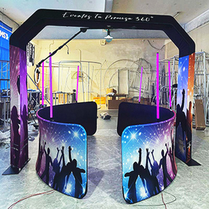 Cámara de vídeo portátil Overhead 360 Spin Photo Booth con luz de relleno Led - Product Image 3