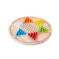 Enfants éducatifs en bois hexagonal classique jouets dames jeu de société personnalisé dames chinois jeu d'échecs en bois