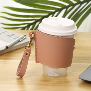Funda creativa desmontable de cuero PU para bebidas/té con leche, estilo japonés y coreano, simple y portátil, para llevar en la mano. - Product Image 3