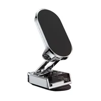 Support de téléphone magnétique pliable et réglable pour tableau de bord de voiture, support de téléphone portable en métal robuste à double amortissement, pratique
