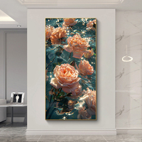 Haupt dekoration Luxus Rose Blumen Leinwand Malerei Wand kunst mit Rahmen Wand kunst Wandbild Innendekoration