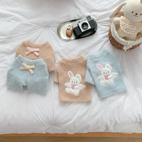 Pull-over pour animaux de compagnie motif lapin de dessin animé mignon, vêtements chauds pour animaux de compagnie automne-hiver, pull doux et confortable pour chiot, pour la promenade quotidienne et les fêtes
