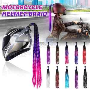 Casque de moto 60 cm pour femme avec dreadlocks, tresses et queues de cheval, pour motocross et vélo, décoration capillaire punk - Product Image 1