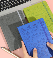 Benutzer definiertes Leder-Notizbuch mit vollem Präge muster auf dem Cover PU Journal mit Elastic Band Hardcover PU Planner Note Books