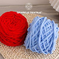 Fil à tricoter en velours 100g, fil à crocheter mélangé, doux et moelleux, cordon de tricot chenille pour tricot à la main
