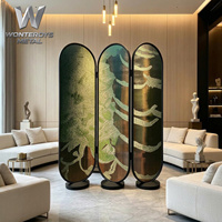 Paravent en métal Art déco moderne, cloison en acier inoxydable 304 PVD pour restaurant, bureau, salon
