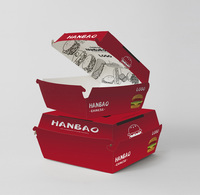 Boîte à hamburger en papier kraft personnalisée, colorée et écologique, nouveau design d'emballage pour hamburgers