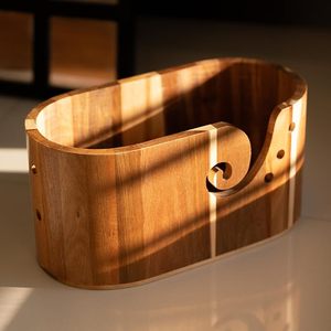Cuenco de hilo de madera de acacia, cuencos grandes de hilo para ganchillo - Product Image 6