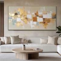 Grote Woonkamer Muur Decor Handgemaakt Canvas Goud Folie Levendige Abstracte Schilderij Getextureerde Moderne Kunst