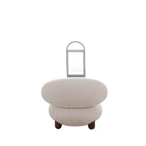 Minimalist Modern Solid Wood Lounge Chair Cream Lamb Wool Single <b>Sofa</b> Chair Comfortable Living Room Bedroom Use - Product Image 5