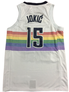 <span class=keywords><strong>Denver</strong></span> para Hombre # Camiseta de Baloncesto Nikola <span class=keywords><strong>Jokic</strong></span> Número 15, Logos Bordados en 3D, Edición Clásica Ciudad, Uniforme Cosido, Transpirable y de Secado Rápido - Product Image 3