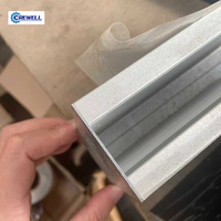 Base de balustrade en aluminium en U pour balcon en verre, sans bras, avec éclairage LED