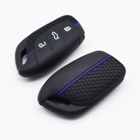 Étui et coque de clé de voiture en silicone RYHX léger à 3 boutons, motif nid d'abeille, pour MG Linghang & Roewe I5