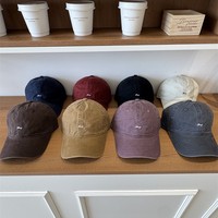 Nueva Gorra de Béisbol Unisex Estilo Coreano con Letras Bordadas, Visera Ancha, Ajustable, Material de PVC, para Todas las Temporadas, Moderna, para Parejas