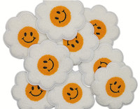 Décoration de bébé à fleurs personnalisées patchs en chenille en stock patchs de broderie en serviette