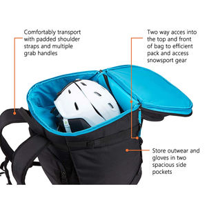 Bolsa de Almacenamiento para Equipo de Nieve de 50L, Mochila Impermeable para Viajes en Avión, con Capacidad para Botas de Nieve, Casco, Guantes, Gafas y Equipo de Esquí - Product Image 4