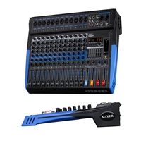 Console de table de mixage DJ 8/12/16 canaux avec effets DSP 256 et fonction d'annulation du bruit de l'alimentation fantôme et table de mixage