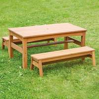 Juego de mesa y banco de picnic para centro de cuidado infantil al aire libre para niños con diseño duradero resistente a la intemperie jardín de infantes preescolar