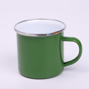 Tazza smaltata a sublimazione vuota da campeggio con <span class=keywords><strong>smalto</strong></span> alto 15 once bruciato ad alta temperatura con manico - Product Image 3