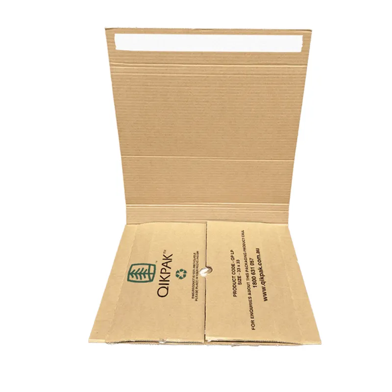 Adjustable Height Brown Kraft Paper Cardboard 12 inch Vinyl Record LP Shipping Mailer Boxes with custom logo