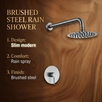 Système de douche encastré pour salle de bain, ensemble mural avec jet de pluie, mitigeur monocommande moderne chaud/froid en acier inoxydable