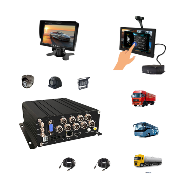 8CH Truck Monitoring System HDD Mobile DVR Truck 8 Channel MDVR 4G GPS WIFI MDVR 1080P Camera for Bus Truck Vans Video Recorder