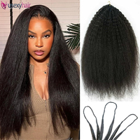 Extensions de cheveux brésiliens Remy Kinky Straight, directement de l'usine, pour tressage au crochet pré-bouclé sans nœuds, couleurs plus foncées uniquement