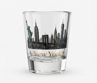 Verre à shot personnalisé avec sublimation, souvenirs de New York, design sur mesure, logo Statue de la Liberté et skyline, cadeau de voyage personnalisé, 1-2 oz