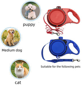 สายจูงสุนัขแบบ4 in 1สำหรับกลางแจ้งสายจูงสัตว์เลี้ยงแบบพกพามาพร้อมกับตัวจ่ายถุงอึและชามซิลิโคนพับได้ - Product Image 5
