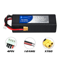 Baterai LiPo Hard Case Graphene 3S 11.1V 6500mAh 65C dengan EC5 Deans T Plug untuk Mobil RC, Truk, Kapal 102050