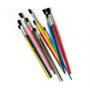 Ensemble de pinceaux d'artiste en nylon noir 252-12, écologiques, avec manche en plastique coloré, pour peinture à l'huile - Product Image 4