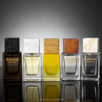 Bouteille de parfum haut de gamme 20ML 30ML Bouteille vide à sertir en verre 100ML Bouteille de pulvérisation de parfum carré avec bouchon en pierre