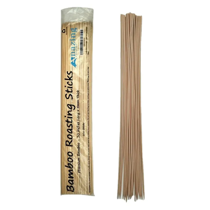 Palos de bambú para barbacoa, varitas de bambú de longitud fuerte de 5,0x90cm
