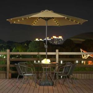 Ombrellone da Giardino Esterno con Luci LED Solari, Ombrellone da Spiaggia e Patio, Ombrellone con Luci a LED, Arredamento da Esterno, <span class=keywords><strong>Logo</strong></span> Personalizzabile - Product Image 1
