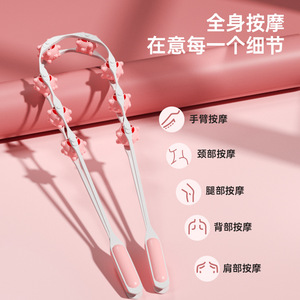 Masseur dorsal portable à rouleaux avec boule de pétrissage pour le cou, les épaules, le yoga, la remise en forme et le massage corporel - Product Image 3