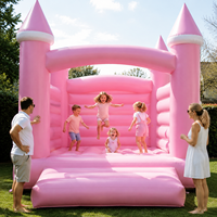 Tissu Air Dancer en PVC tricoté warp, résistant aux intempéries, rose féminin 1000D 20x20, pour fêtes à thème