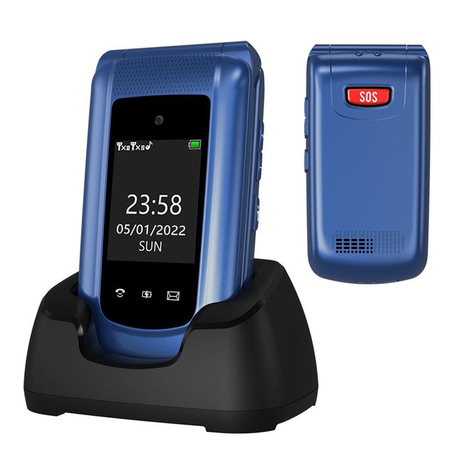 Brand New 4G Cell Phone for Seniors 1.77+2.4'' Dual Screen LTE Cell Phone Phone Dual SIM Card FM BT for Elderly People