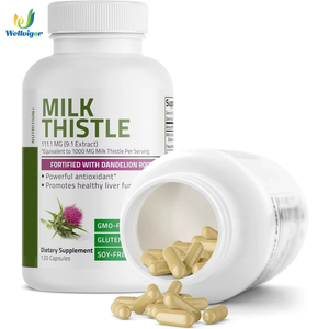 Complément alimentaire à base de plantes pour la détoxification du foie pour adultes, extrait de graines de chardon-Marie pour la protection du foie et les bienfaits antioxydants, capsules - Product Image 1