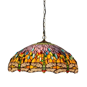 20 pollici nordic moderno blu libellula soffitto pendente luce Tiffany in vetro colorato sala da pranzo <span class=keywords><strong>corridoio</strong></span> villa camera da letto <span class=keywords><strong>lampadario</strong></span> - Product Image 6