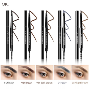 QIC – <span class=keywords><strong>crayon</strong></span> à sourcils triangulaire éblouissant à double tête, rotatif, imperméable, lisse, naturel, longue durée, noir, brun foncé - Product Image 5