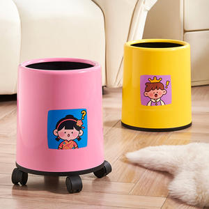 ถังขยะทรงกระบอกแบบใหม่พร้อมล้อ ขนาดใหญ่ สำหรับใช้ภายในบ้าน ห้องนั่งเล่น ห้องครัว ห้องนอน ห้องน้ำ - Product Image 2