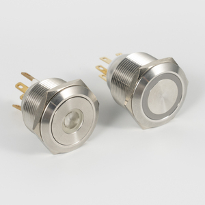 Interruptor de botón pulsador metálico IP65 de 12mm, 16mm, 19mm, 22mm, 25mm con bloqueo para arranque y parada de línea de producción - Product Image 2