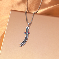 Collier pendentif épée islamique Zulfiqar pour hommes musulmans, bijou vintage arabe, cadeau religieux
