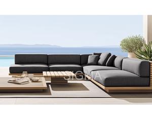 Nouvelle arrivée d'ensembles de canapés de jardin en bois personnalisé extérieur canapé en teck autocar - Product Image 2